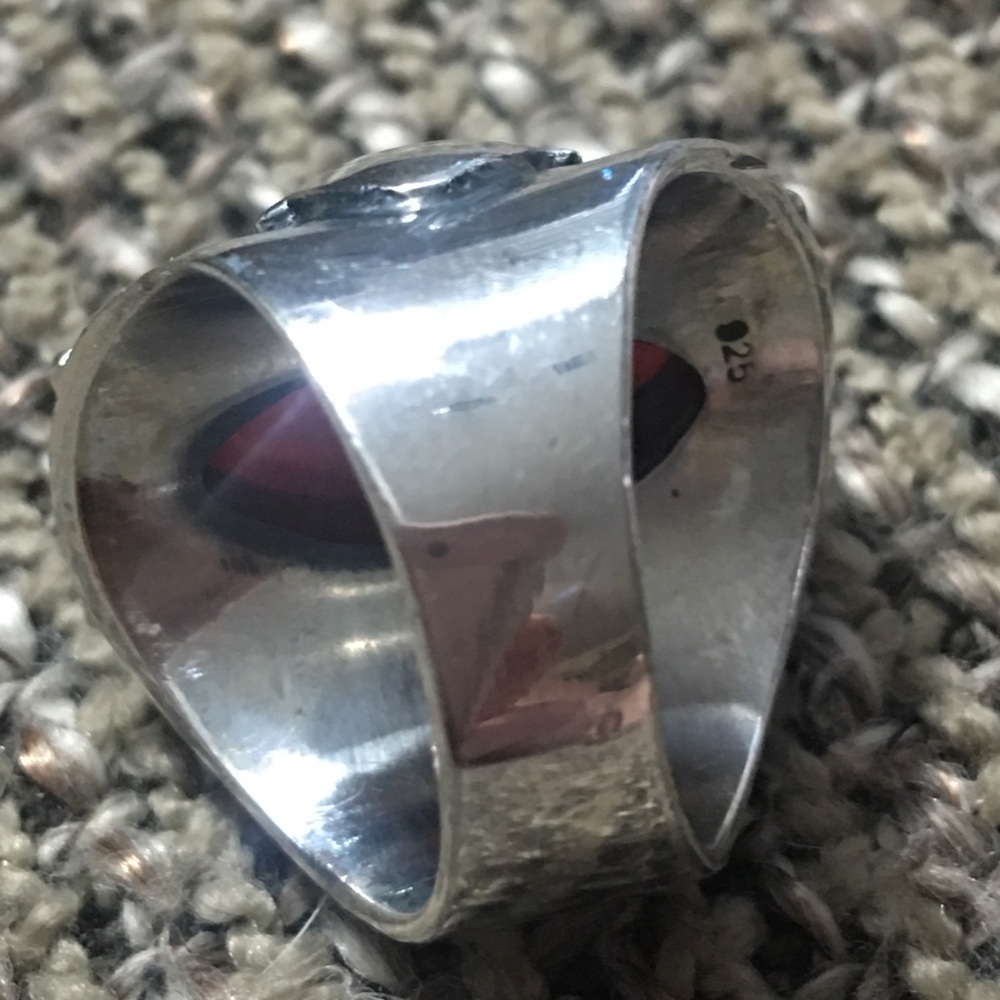 Statement Ring Red Jasper & Sterling Silver 9.5 - image 5